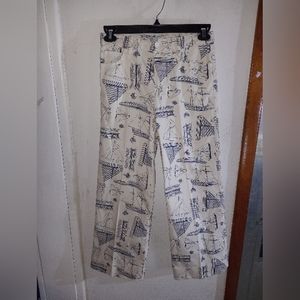 TORY BURCH Blue Adrift Sailboat Nautical Jeans